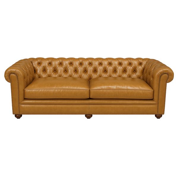 Canapea chesterfield GYMA piele MARO DESCHIS