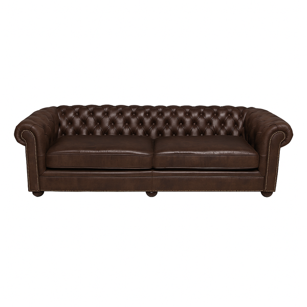 Canapea chesterfield GYMA piele MARO INCHIS