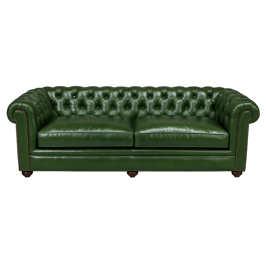 Canapea chesterfield GYMA piele VERDE INCHIS
