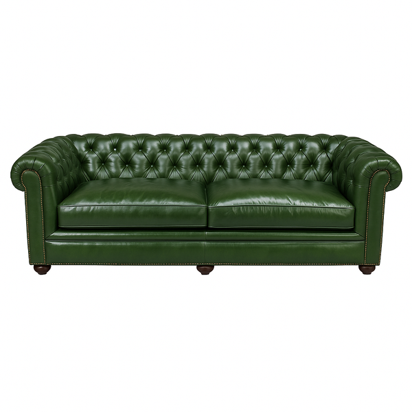 Canapea chesterfield GYMA piele VERDE INCHIS