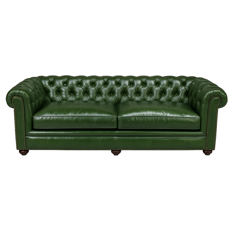 Canapea chesterfield GYMA piele VERDE INCHIS