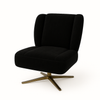 Fotoliu catifea NEAGRA| model PUFI