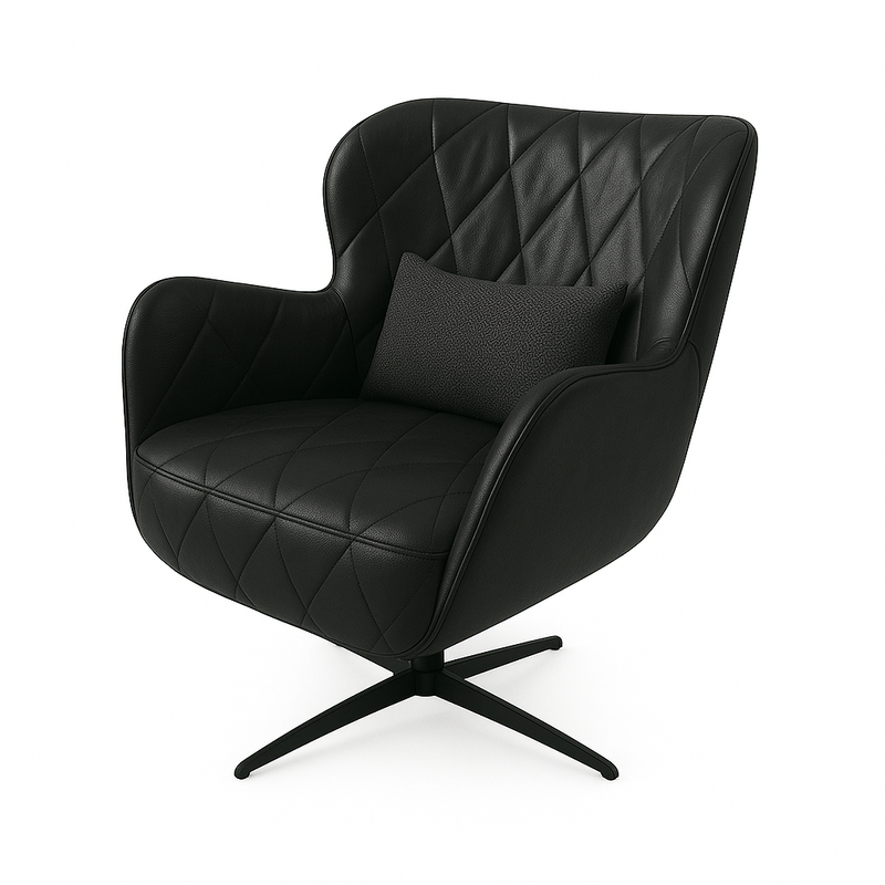 Fotoliu piele NEAGRA | model ENA