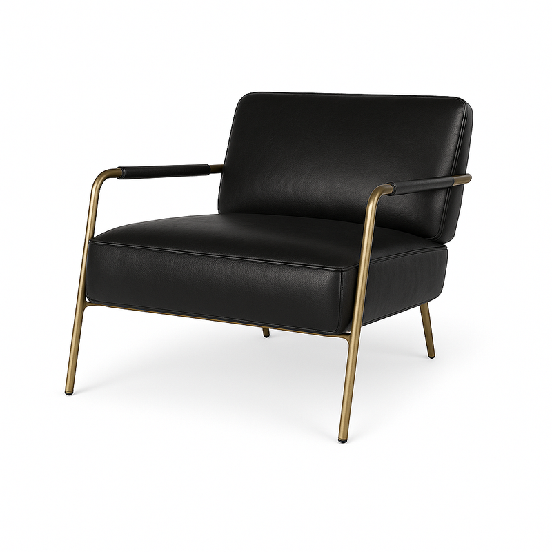 Fotoliu piele NEAGRA | model RUSO