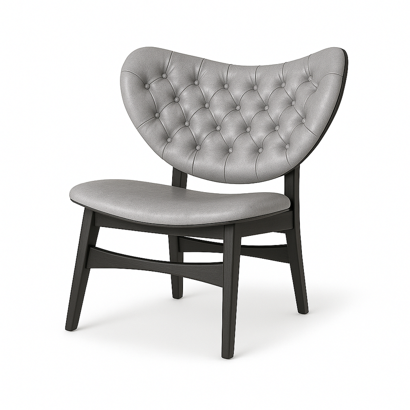 Scaun tip fotoliu piele GRI | model SAMUEL