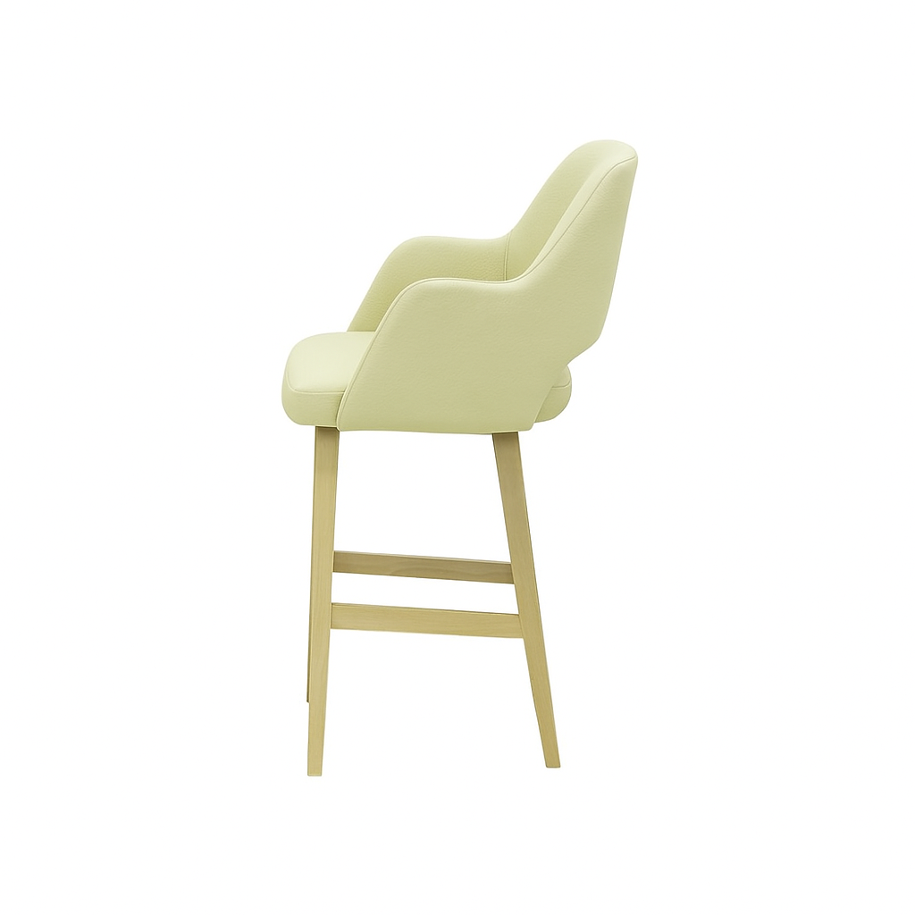 Scaun bar piele naturala BEJ | model APRIL