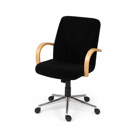 Scaun de birou catifea NEAGRA | model BETA