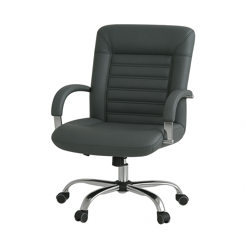 Scaun birou piele NEAGRA | model DALIA O